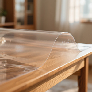 Fábrica direta Super Clear Transparente PVC Film Roll Soft Dureza para Tablecloths transparentes - Product Image 2