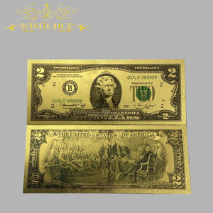 Uang Kertas Amerika Berkualitas Tinggi 8 Jenis 1 2 5 10 20 50 100 Dolar Berlapis Emas 24k untuk Koleksi - Product Image 4