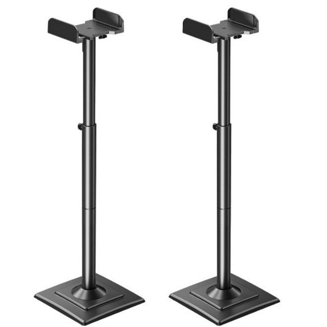 Floor Standing Adjustable 43inch High Height Clamp-style Universal Speaker Stand with Speaker Mount Cart