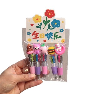 Ensemble de stylos à bille multicolores avec des animaux de <span class=keywords><strong>dessin</strong></span> animé mignons, ensemble de stylos rétractables <span class=keywords><strong>kawaii</strong></span> pour enfants, cadeau de papeterie pour <span class=keywords><strong>anniversaire</strong></span> - Product Image 2