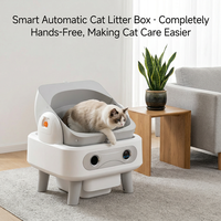 Bac à litière automatique pour chat de grande capacité 75L, à ouverture supérieure, avec contrôle intelligent par application, nettoyage automatique et double capteur de sécurité