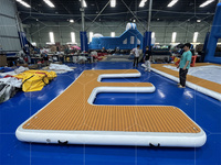 Radeau de pêche eau flottant Jet Ski Yacht Pad Dock Island gonflable teck couleur plate-forme Dock