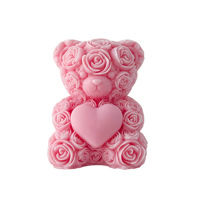 Ours en roses pour la Saint-Valentin, bougie aromatique, décoration créative faite à la main, cadeau de fête