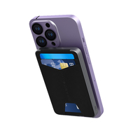 Power Bank Magnetik Nirkabel Multifungsi 20W Pengisian Cepat 5000mAh dengan Tempat Kartu, Charger Ponsel Portabel untuk Perjalanan
