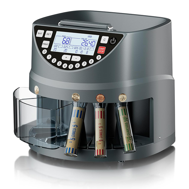 S126A Professional Coin Counting  Machine Automatic Coin Sorter Money Dollar Counter with Large LCD Display