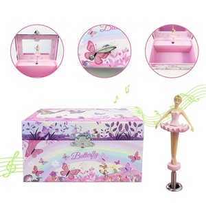 Boîte à musique à manivelle Yiyu, écologique, lavable, miroir rotatif pour bijoux, papier décoratif, mignonne, pour filles, décoration d'intérieur, cadeau, OEM personnalisé - Product Image 4