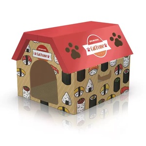 Boîte de maison pour rongeurs pliable en carton ondulé ventilé Découpes de flux d'air Petits animaux de compagnie - Product Image 2