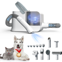 Kit de brosses de toilettage pour chiens et chats 6-en-1 personnalisé avec outils en plastique rechargeables pour l'élimination des poils d'animaux, facile à utiliser