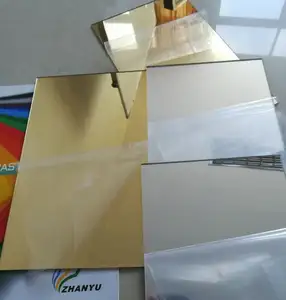 Campione gratuito perspex oro specchio acrilico lastra acrilica vetro 6 colori pezzi acrilici specchiati