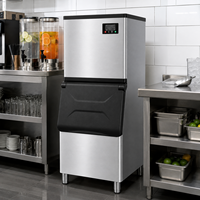 Machine à glaçons carrés professionnelle 136 kg/24h, 630W, 300P, en acier inoxydable 304, glace cristalline, sécurité multi-niveaux