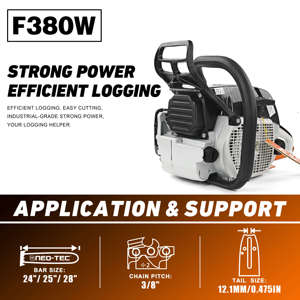 Scie à chaîne à essence NEOTEC F380w 72cc haute puissance, 2 temps, pour couper du bois, jardin, ferme, maison - Product Image 4