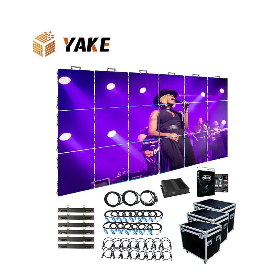Yake solução de vídeo led p2 p2.6 p2.9 p3.91 p4.8, visor led para áreas internas e externas, painel de led