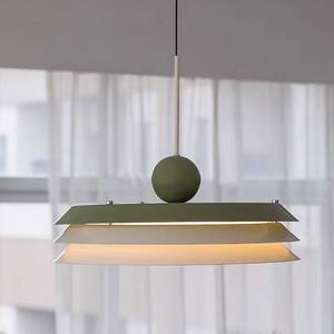 Lustre de table à manger LED moderne et minimaliste, tendance, vert matcha, marron, rouge, hauteur réglable, installation facile, pour - Product Image 4