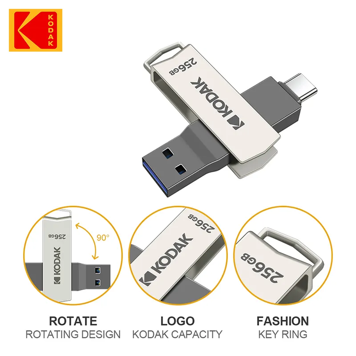 แฟลชไดรฟ์3.1 USB แบบคู่ชนิด C 16GB 32GB 64GB 128GB 256GB