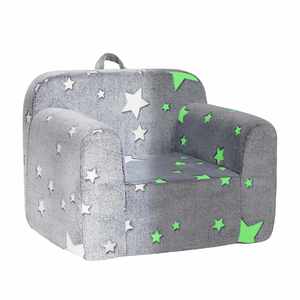 Sturdy High Density Sponge Glow in the Dark Toddler <b>Chair</b> <b>Comfy</b> Foam <b>Kids</b> Couch With Soft Velvet Cover and Portable Handle - Product Image 1