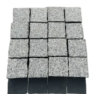 Pedra de pavimentação em cubo preto para garagem exterior, tamanho padrão 10x10x5 de granito e para-brisa