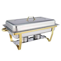 Matériel de cuisine professionnel en acier inoxydable, ensemble de réchauds de buffet, équipement de restauration pour événements, chauffe-plats 9,0 L