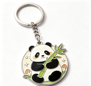 Cute Panda Metal Keychain Zinc Alloy <b>Key</b> <b>Ring</b> Enamel Pendant <b>Bag</b> Car <b>Key</b> Holder Gift Souvenir - Product Image 1