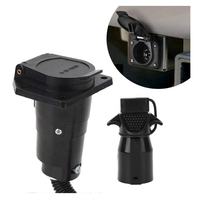 12V Anhängeradapter 7-polige Anhängerbuchse auf 4-poligen Anhängerstecker Kupplungsstecker-Set mit Staubschutz und Halterung