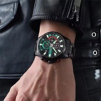 CURREN 8415 Nuevo Reloj de Pulsera Deportivo de Acero Inoxidable con Manecillas Luminosas, Reloj de Cuarzo de Lujo para Hombre, Reloj Montre Homme con Caja