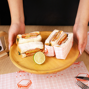 Papel Antigrasa Desechable Biodegradable Ecológico Personalizado de Grado Alimenticio para Sándwiches y <span class=keywords><strong>Hamburguesas</strong></span> - Product Image 4