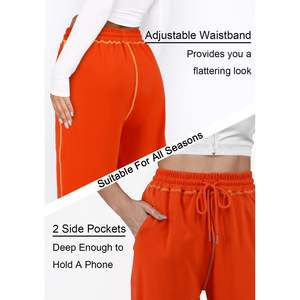 Discipbush Pantalon de survêtement large pour femme XL Pantalon de survêtement de salon à cordon avec poches de jogging Pantalon de pyjama respirant - Product Image 5