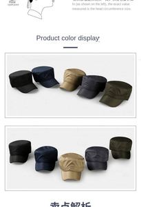<b>Summer</b> Breathable <b>Flat</b> Top Mesh Fabric Sun Hat Men Outdoor Daily Dress Cadet <b>Cap</b> for Men - Product Image 2