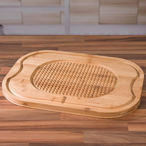 แผ่นไม้ไผ่สำหรับทุบเนื้อแบบมีลายตารางสำหรับใช้ในครัว - Product Image 1