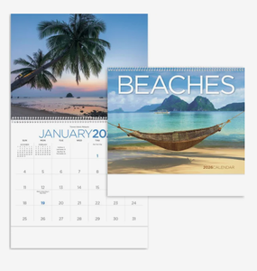 Calendriers Muraux Spirales Personnalisés Plages Exotiques 2027 – Cadeau Promotionnel Premium pour Entreprises – Vente en Gros – 12 Mois - Product Image 4