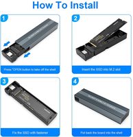Adaptador de Carcasa USB 3.2 M.2 NVME de Protocolo Dual de 10 Gbps, SATA NGFF USB3.1 GEN2, Carcasa para Disco Duro SSD