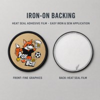 Écussons tissés personnalisés pour clubs de football, motifs renard de dessin animé, badges thermocollants pour maillots de football, casquettes et sacs