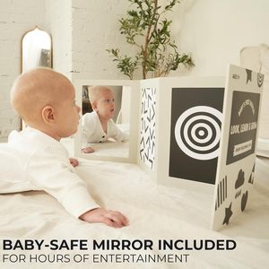 Montessori modelli di sviluppo sensoriale schede specchio ad alto contrasto pancia tempo giocattolo per <span class=keywords><strong>il</strong></span> bambino con grandi carte in bianco e nero - Product Image 2