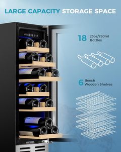 EUHOMY-Refrigerador de <span class=keywords><strong>vino</strong></span> de <span class=keywords><strong>12</strong></span> pulgadas con logotipo personalizado, 18 botellas, integrado o independiente, venta al por mayor - Product Image 2