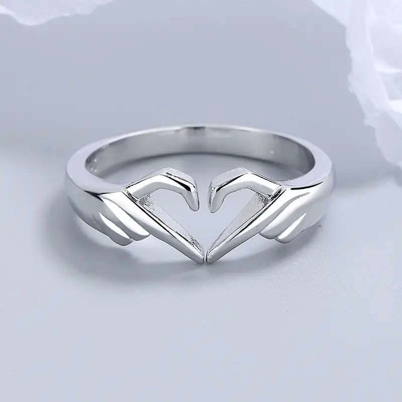 Romantic Hands Than Heart Ring Geometric Palm Love Gesture Couple Fashion Rings Jewelry Couple Wedding Rings