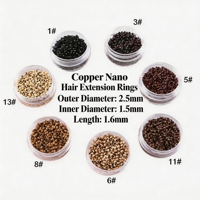 Perles de micro-liens en cuivre sans silicone, respectueuses de la peau, pour extensions de cheveux, micro-tubes pour salon de coiffure, 2,5 mm