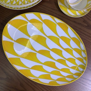 Yellow 41pcs Luxury Bone Porcelain Dessert Plate Exquisite Dinner <b>Set</b> - Product Image 6