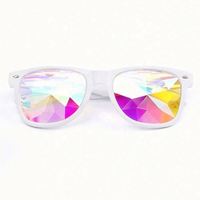 Lunettes de soleil UV400 personnalisées avec logo, pour festivals et soirées, verres diffractés, lunettes carrées kaléidoscope de luxe pour femmes, confortables
