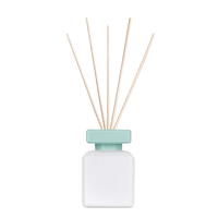 Bouteille diffuseur de parfum vide en bois mat personnalisée avec bâtonnets en rotin et fleurs séchées – Contenant désodorisant d'intérieur