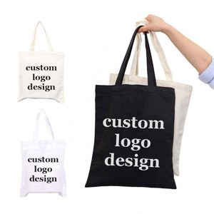 Sac fourre-tout en toile de coton naturel écologique réutilisable avec logo personnalisé, vierge et personnalisable - Product Image 4