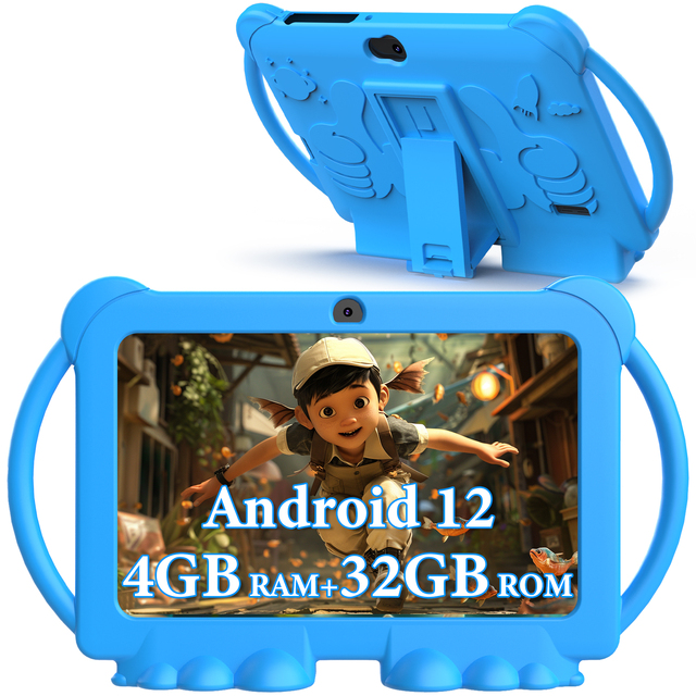 Android 12 Q8K 7" Kids Tablet | CE FCC RoHS Certified | 4GB RAM 32GB ROM Eye-Care Display | Professional Education Study Pad