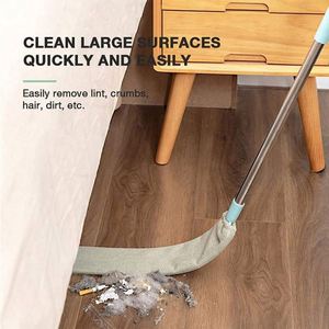 Household Eco-Friendly Long Handle Telescopic Mop & Duster with Microfiber <b>Brush</b> for Easy <b>Dust</b> Removal - Product Image 2