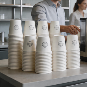 Gobelet à café ou à thé en papier jetable de haute qualité, 8 oz, à paroi simple, imprimé sur mesure, pour boissons froides ou chaudes, avec logo - Product Image 1