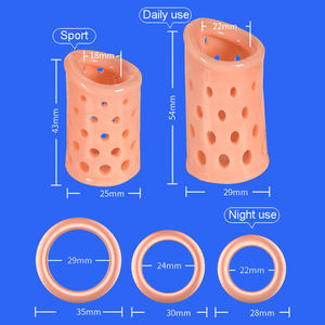 Neues Design Atmungsaktive Penis hülle 5-teiliges Kit Wieder verwendbarer Silikon-Penis ring Tag und Nacht Verwenden Sie Kondome Vorhaut korrektur ring Sexspielzeug - Product Image 6