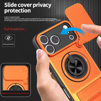 Nouvelle coque de téléphone 2-en-1 magnétique avec support anneau rotatif à 360°, électroplaquée, en TPU+PC, étanche et antichoc, avec protection d'appareil photo pour