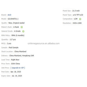 Proveedor de Pantallas LCD G215HAT01.1 Pantalla Industrial Módulo de Pantalla LCM G215HAT01.1 - Product Image 2