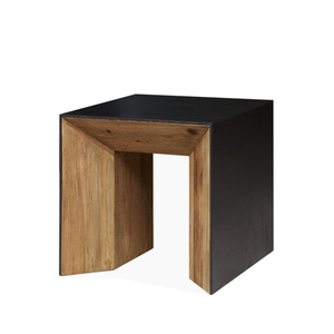 Modern Reclaimed <b>Pine</b> Wood End <b>Table</b> Natural and Black Finish Wooden Side <b>Table</b> Furniture for Living Room Bedroom Home - Product Image 1