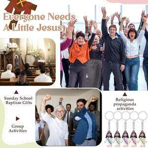 Mini ornements <span class=keywords><strong>religieux</strong></span> de Pâques en gel de <span class=keywords><strong>silice</strong></span> écologique, porte-clés Jésus t'aime, petites figurines de Jésus, jouets en vrac, porte-clés - Product Image 4