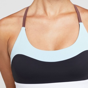 Conjunto de Yoga para Mujer con Bloques de Color, Leggings de Cintura Alta y Top Corto con Cuello Redondo, Ropa Deportiva Transpirable - Product Image 5