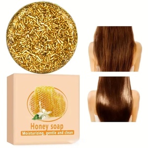 Savon Artisanal en Gros au Miel, Polygonum Multiflorum et Charbon de Bambou - Savon <span class=keywords><strong>Shampooing</strong></span> Hydratant et Nourrissant en Barre, Emballage en Boîte - Product Image 2