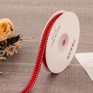Double Sided Elegant Multi-Size Stitch Edge Grosgrain <b>Ribbon</b> for Luxury Gift Box Wrapping & Holiday Decor 10yd/roll - Product Image 2